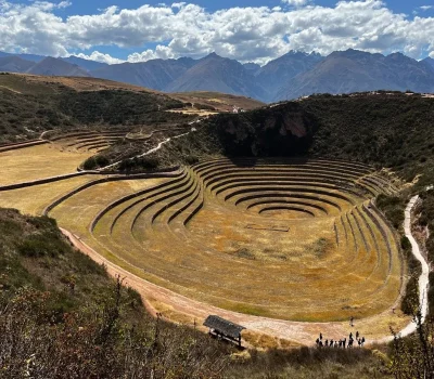 Sacred Valley in Peru with terraced hills, rivers, and traditional Andean villages